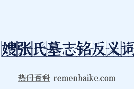 嫂张氏墓志铭反义词是什么意思的图片